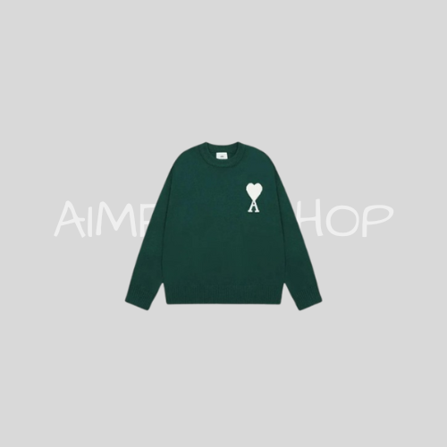Knitted Ami Sweater Dark Green