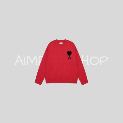 Knitted Ami Sweater Red
