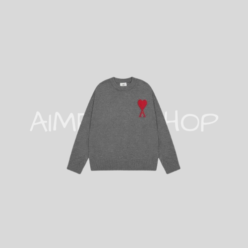 Knitted Ami Sweater Dark Grey